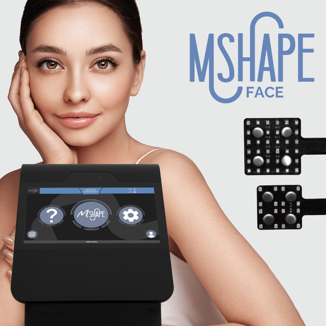 MShape face treatment, with the console and the two face applicators
